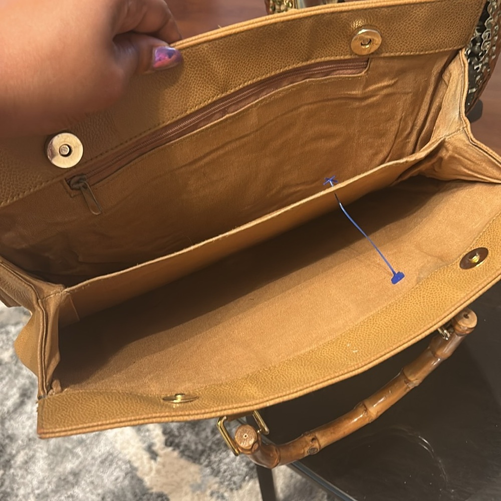 Elegant Tan Leather Tote Bag  bundle & necklace @$35 - Picture 7 of 9